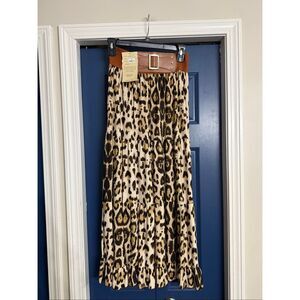 Magic Cheetah Tiered Maxi Skirt Size S NWT